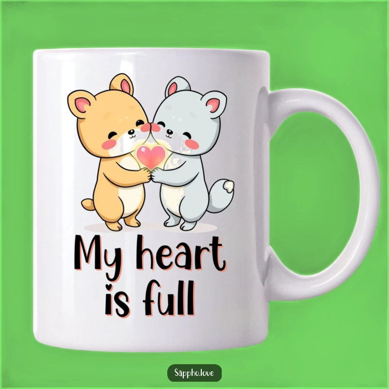 Funny Animal Friends Mug - Cute Love Heart Friendship Companion Gift