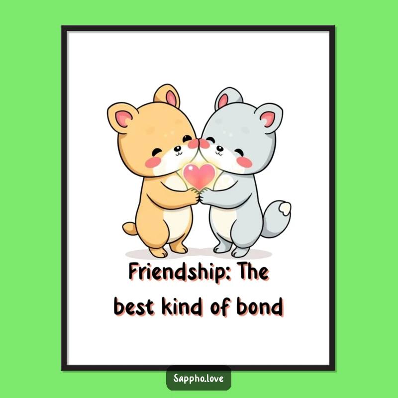 Free Printable Wall Art: Friendship Heart Decor DIY Gift