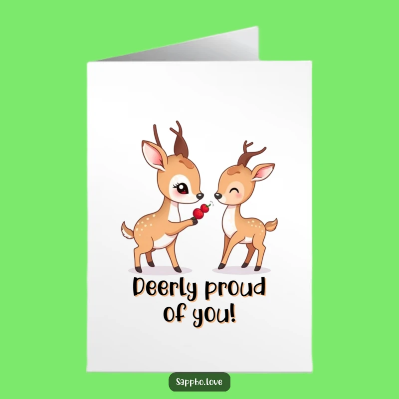 Free Printable Congrats Card: Deer Berry Share Achievement Downloadable Gift